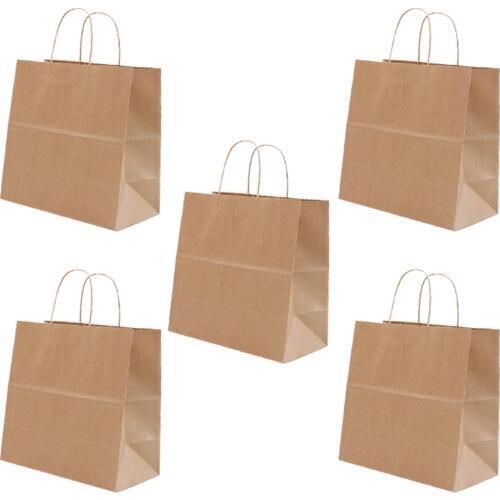 25pcs Paper Tote Bags Candies Favors Fast Food Grocery Bags for Home Snack Bar Restaurant Bakery Cafe