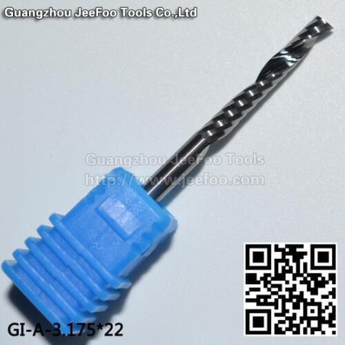 3.175*22 Single Flute Cutters, Solid Carbide Cutting Tools, Woodworking Bits, Engraving Carving MDF, PVC Board, Acrylic