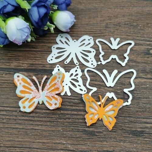 4PCS Butterfly frame Stamps Metal Cutting Dies Stencils For DIY Scrapbooking Decorative Embossing Handcraft Die Cutting Template