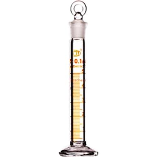 5ml Glass Measuring cylinder W/spout Ground Joint Stopper