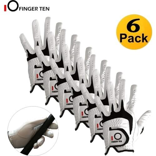 6 Pcs All Weather Grip Comfortable Golf Gloves Men Cabretta Leather Left Hand Right Hand S M ML L XL