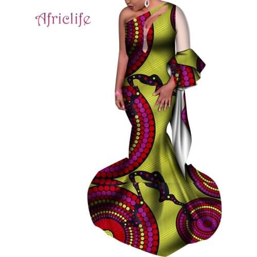 African Clothes for Women Party Wedding Floor-length Sexy Lady Evening Outfits Traditional Plus Size Dresses WY8390
