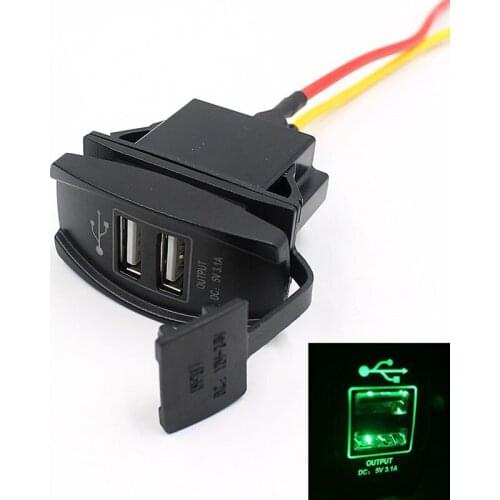 Car USB Charger Cigarette Lighter socket Power Adapter 12-24V 3.1A Dual USB Charger for Car Boat Accessory Motorcycle Truck