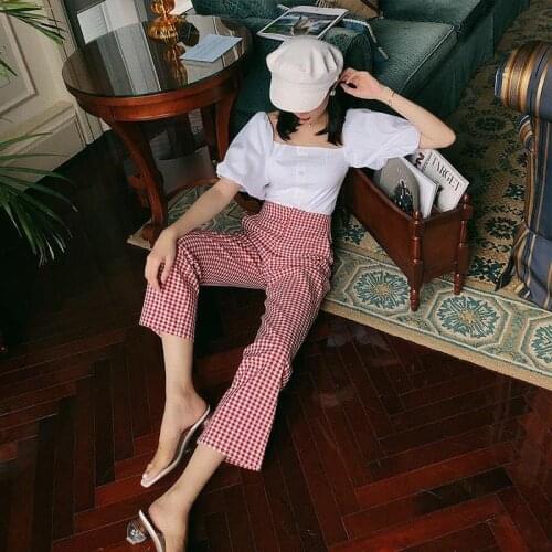 Женские брюки в клетку Baldauren China At AliExpress