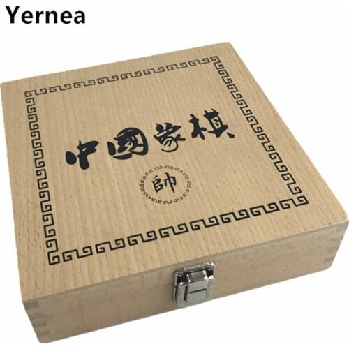 Boutique Wood Chinese Chess Large High-grade Chinese Chess Pieces Wooden Box Loading Simulation Leather Chessboard Gift Y