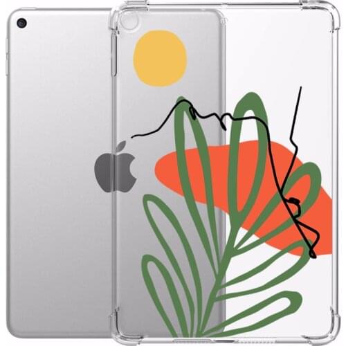 Case for iPad 10.2 10.5in iPad Air 3 Leaves Cases Transparent Silicone Reinforced Corners Soft Cover for iPad Mini 1 2 3 4 5