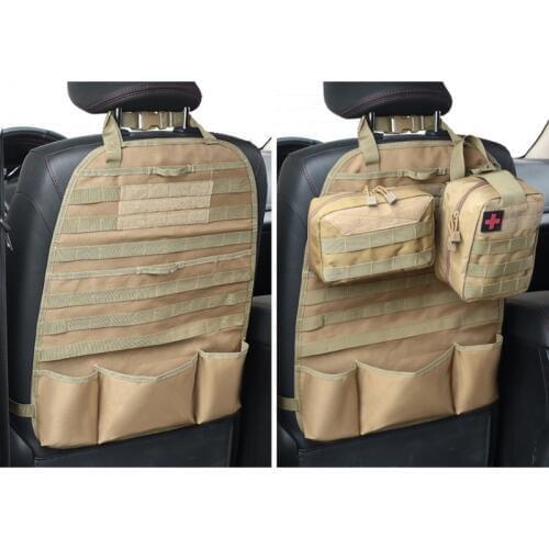 Car Seat Cover Protector Universal Fit Hunting Bags Pouches Car Seat Back Organizer Tactical MOLLE Vehicle Panel