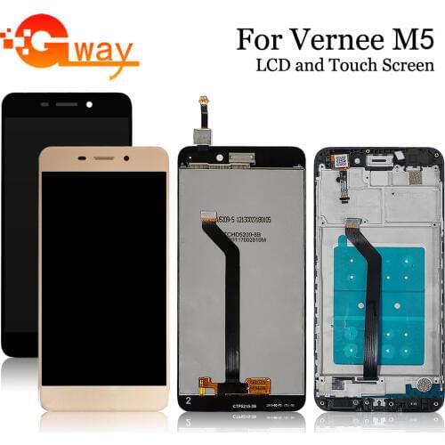 Black/Gold 5.2" For Vernee M5 LCD Display + Touch Panel Screen Digitzer Assembly With Frame Phone Repair Glass +Repair Tools