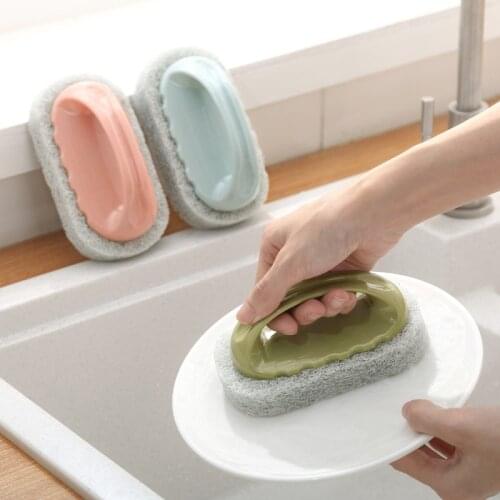 Clean Brush Sponge Bathroom Handy Magic Sponge Eraser Bath Brush Tiles Brush Wash Pot Accessories Kitchen Cleaning Brush 1PC