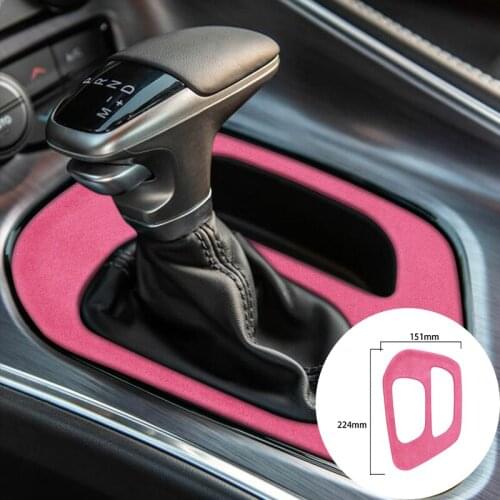 For Dodge Challenger 2015-2020 Alcantara Suede Wrap Car Knob Gears Head Panel Strip Covers Trim Sticker Internal Car-Styling
