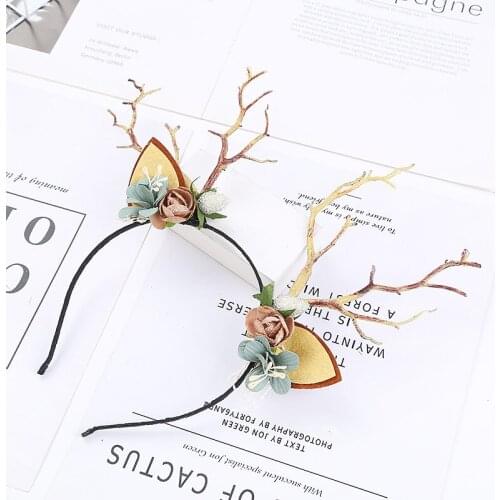 Gothic Antlers Deer Horn Christmas Headbands Cosplay Head Dress Christmas Costume Xmas Decoration Reindeer Ornaments Photo Props
