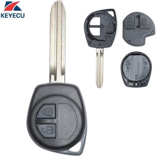 KEYECU 10X Replacement Keyless Entry Remote Key Shell Case Fob 2 Button for Suzuki Swift SX4 Liana & Aerio Uncut TOY43 Blade