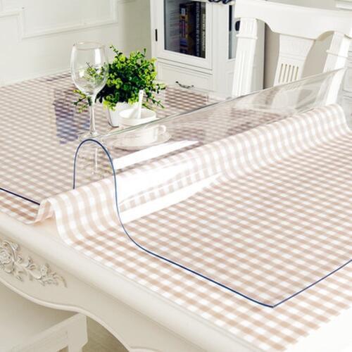 PVC Tableclotare Kitchen Tablecloth Oil Glass Cloth Soft Cloth 1-2mm Can Be Customizedh Tablecloth Transparent Waterproof Tablew