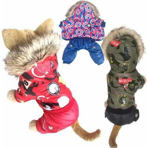 New pattern winter warm Windproof dog jacket puppy dog coat fashion hooded coat for pet Dog small pet clothes S-XL 3colors suppl