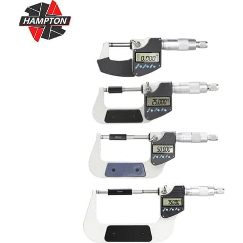 HAMPTON Micrometer Digital Caliper 0.001mm 0-25/50/75/100mm Electronic Outside Micrometer with LCD Screen Gauge Measuring Tools