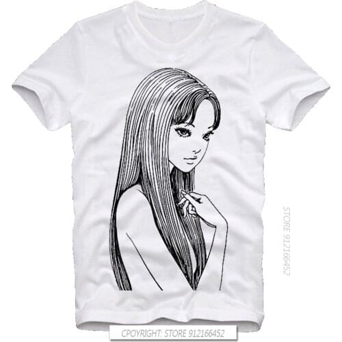 Fashion Sleeves Cotton T-Shirts Tomie Junji Ito Uzumaki Manga Anime Guro Japan Japanese Suehiro Maruo Custom Tees