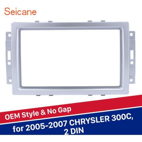 Seicane 2 DIN 173*98/178*100/178*102mm fitting Frame Car Radio DVD Player Panel Fascia For Chrysler 300C Silver