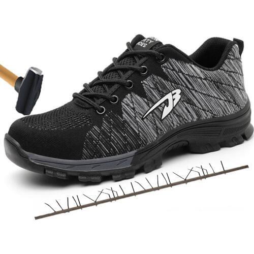 Men And Women Steel Toe Safety Boots Shoes Outdoor Breathable Men Work Shoes Puncture-proof Workers Sneakers Dropshipping