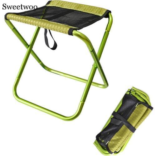 Outdoor Foldable Fishing Chair Ultra Light Portable Folding Backpack Camping Oxford Cloth Aluminum Alloy Picnic Fishing Chair