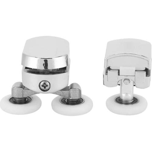 2PCS Plastic Electroplating Wheel Sliding Roller Track Door Bathroom Glass Door Garage Floor Garage Tools