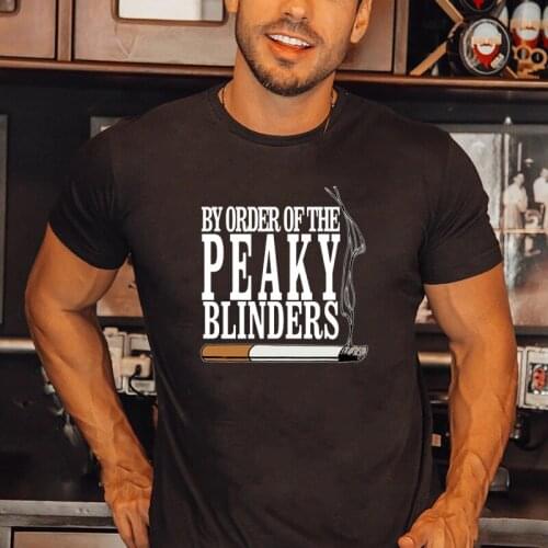 By Order of The Peaky Blinders Printed Mens T Shirt Cool Punk Smoke Graphic Peaky Blinders Tops Hip Hop Harajuku Movie Tee