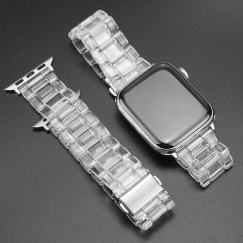 Transparent Resin Butterfly Buckle Bracelet For Apple Watch 5 Band 38mm 40mm 42mm 44mm iWatch Strap Series 2 3 4 Watchband