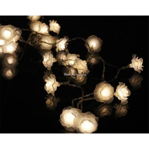 10M/33ft 80 Led Battery Operated Christmas Fairy String Lights Rose Flower Home Tree Christmas Party Wedding Patio Decoration