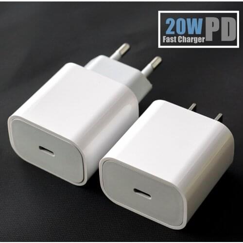 PD 20W USB-C Power Adapter Charger US EU Plug QC4.0 18W Smart Phone Fast Charger for iPad Pro Air iPhone 12 mini 11Pro Max Xs X