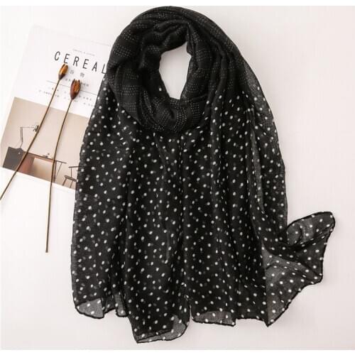 2020 Luxury Brand Square Silk Scarf Women Loop Polka Dot Shawls and Wraps Fashion Bag Scarves Neck Tie Bandanas Hijab 180*90Cm