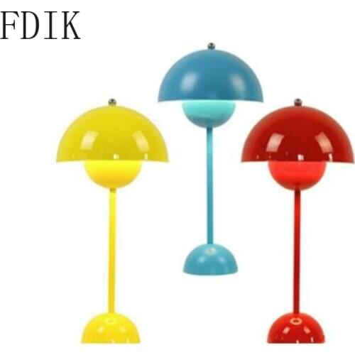 Modern Danish Table Lamp Macaron Desk Accessories for Living Room Bedroom Study Stand Lighting Decorative LED Light Fixtures