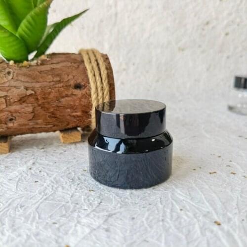 Printing custom logo Glass Refillable Ointment Bottles Cosmetic Jar Pot Eye Shadow Face Cream Containers 15g 30g 50g Green Amber