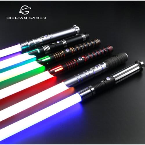 CIELTAN Lightsaber Heavy Dueling Metal Handle RGB 12 Colors change 10 sets Soundfonts Force FX FOC Blaster Toys Gift laser Sword