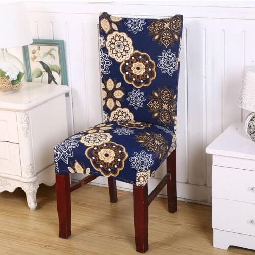 Universal Flower Printing Chair Cover Stretch Elastic Slipcovers Restaurant For Weddings Banquet Folding Hotel Chair Covering