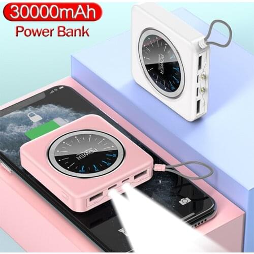 30000mah Power Bank Mini Portable External Battery Charger for Xiaomi Mi iphone Two-way Quick Charge Powerbank Macaron Color