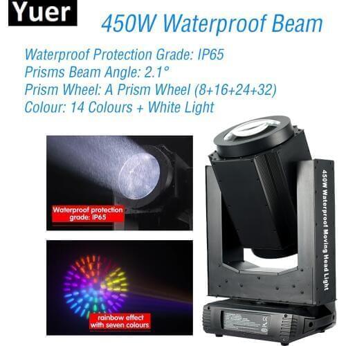 Waterproof Beam Moving Head Light IP 65 450W Stage Effect Lighting Equipment DJ Disco Party Club Bar Outdoor Moving Head Lights