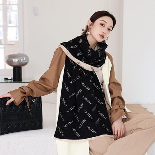 Women Luxury Brand Cashmere Scarves Shawls Lady Wraps Female Pashmina Warm Thick Blanket Plaid Scarves Printed Lady 2021 New