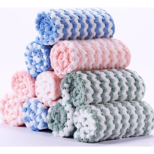 30*40cm Double-sided coral velvet cationic rags for cleaning scouring pads absorbent and non-oily dish towels kitchen cleaning