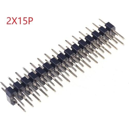 100pcs 2x15 P 30 Pin 2.0 mm Pin Header male Dual row Straight PCB 180 Through Hole Insulator height 2.00mm Rohs Lead Free