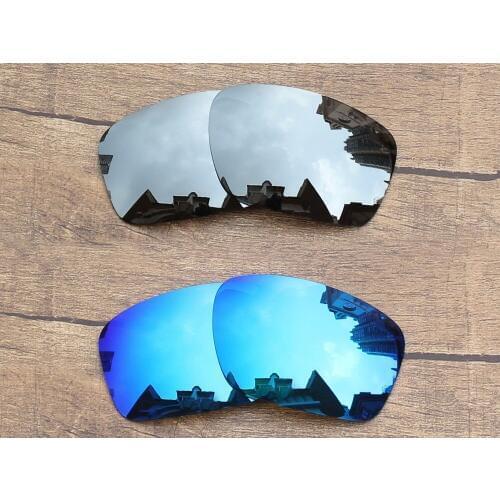 Vonxyz 2 Pairs Ice Mirror & Chrome Mirror Polycarbonate Replacement Lenses for-Oakley Scalpel Frame
