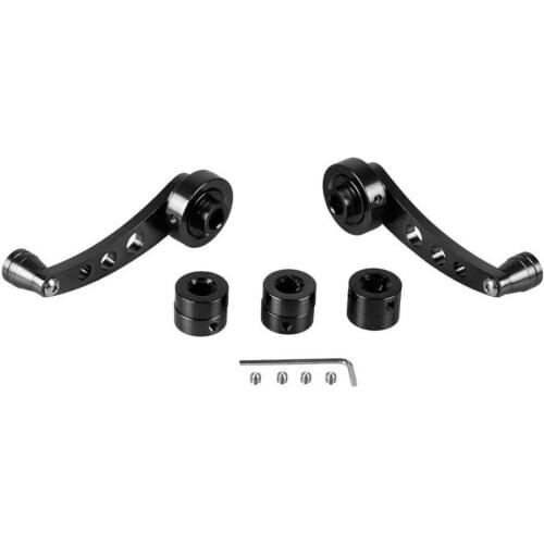 2Pcs Left & Right Universal Car Window Handle Winder Riser Replacement Aluminum Alloy Winder Crank Riser Kit Balck Silver