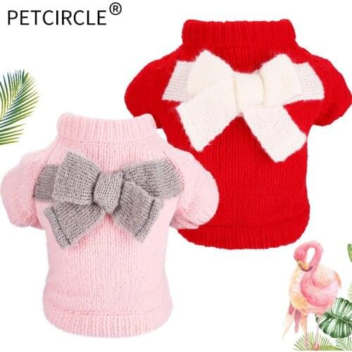 2018 Autumn and Winter Pet Dog Clothes Sweaters Cut Butterfly Bow Jacket Soft Thicken Warm Puppy For Small Dog Clothes Products