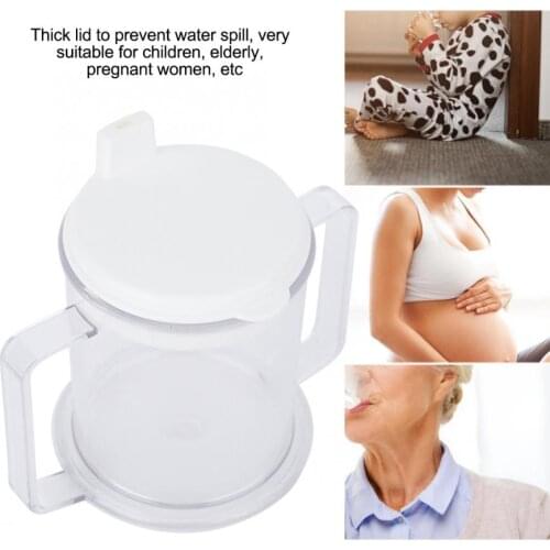 Double Handle Mug Lightweight Water Drinking Cup Spill-proof Sippy Cup for Children Elderly Bace Support l
