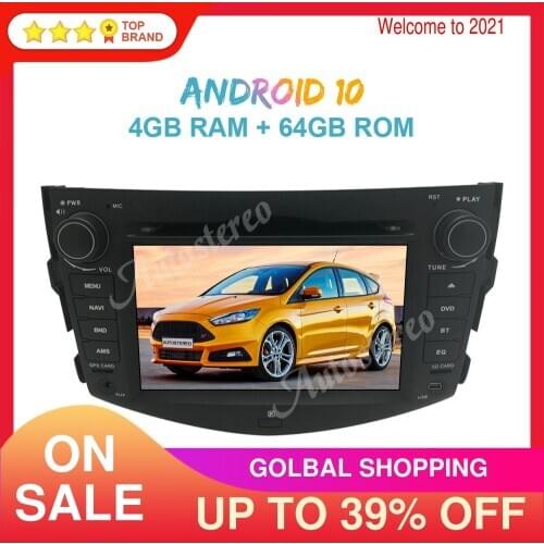 Android 10.0 4GB+64GB Car Radio GPS Navigation for Toyota RAV4 2006-2012 Multimedia Player Auto Stereo Radio Unit Tape Recorder