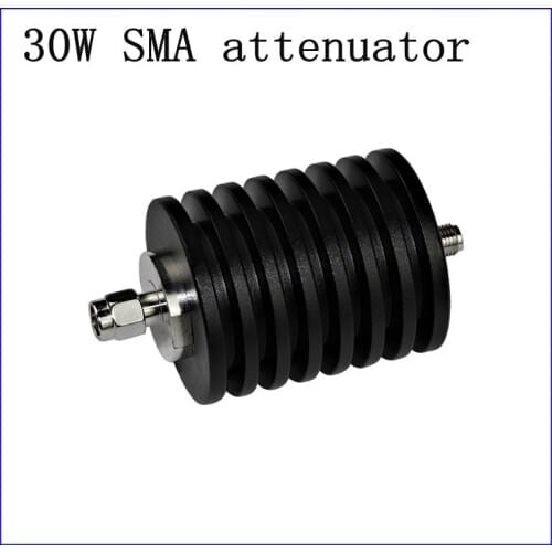Free shipping 30W SMA Male to SMA Female Coaxial RF Attenuator , 0-4GHz,50 ohm,1db,2d3db,5db,6db,10db,15db, 20dB,30db,40db