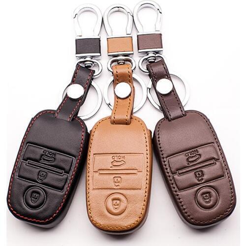 Car Style Leather Key Case Key Cover for Kia Rio K3 K3S KX3 2015 K4 K5 Sportage Carens Sorrento Key Box car keys accessories