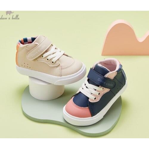 DBY19607 Dave Bella autumn baby unisex fashion patchwork shoes new born boys girls casual shoes