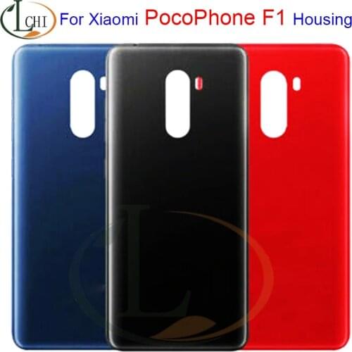 For Xiaomi PocoPhone F1 Battery Cover Rear Door Housing Case Panel Side button Power Volume Key For Xiaomi Poco F1 Battery Cover