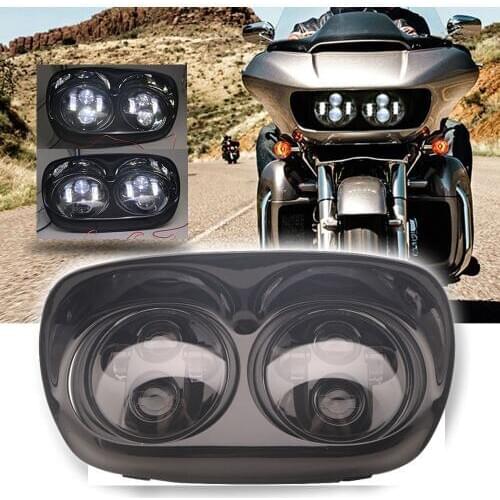 Dual 5.75 LED Headlights Hi Low Beam Headlight Assembly Fit Road Glide EFI FLTRI For Road Glide CVO Custom FLTRXSE 04-13