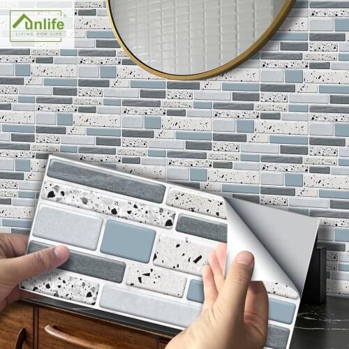 Funlife® 20X10cm Ink Terrazzo Wall Sticker Oil Proof Peel & Stick DIY Tile Stickers for Floor Bathroom Kitchen Backsplash Wall
