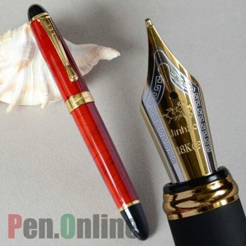 JINHAO X450 CORAL RED STRIPES 0.7mm BROAD NIB FOUNTAIN PEN JINHAO 450